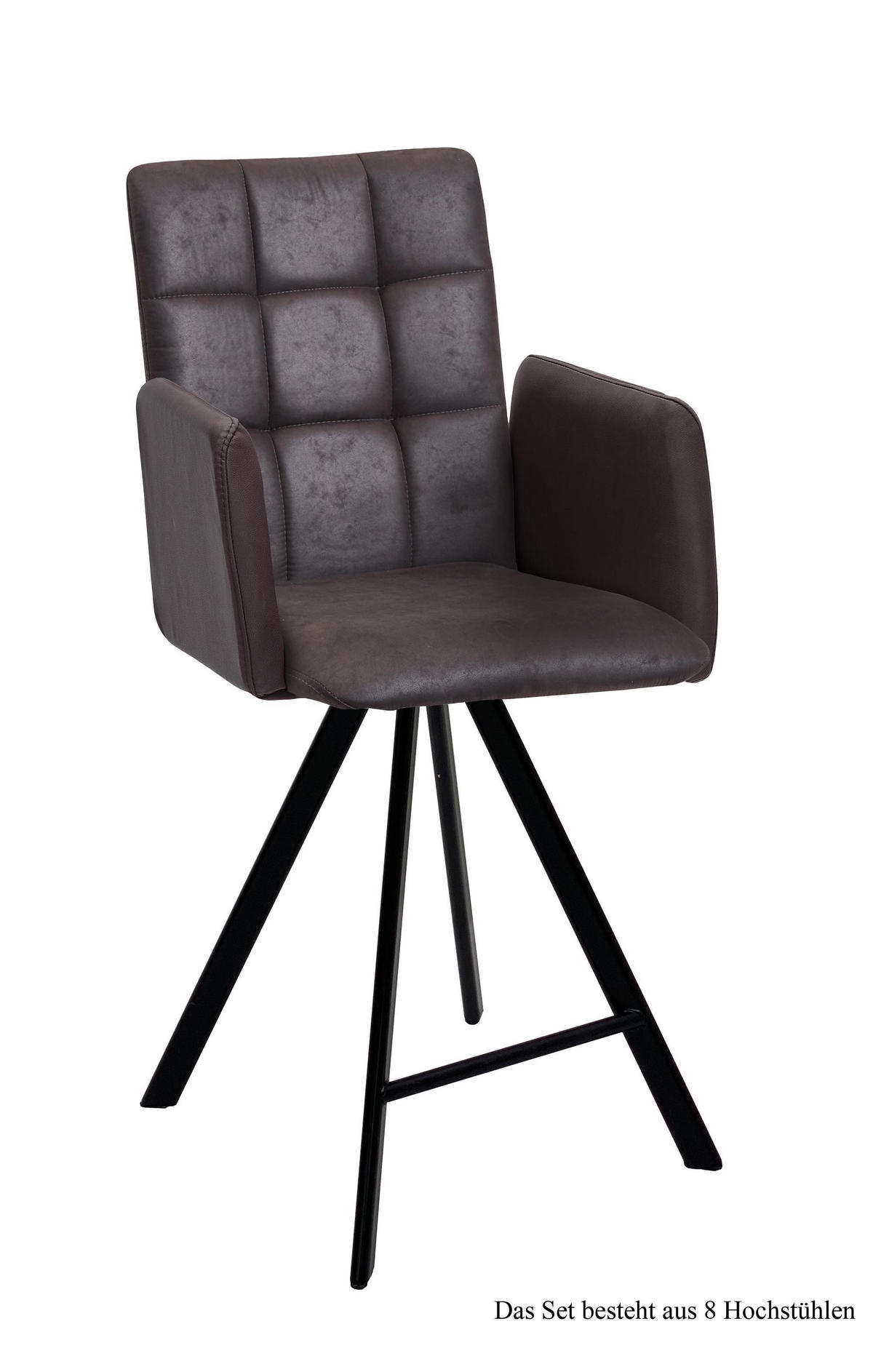 THEKENSTUHL drehbar (8er-Set) Devalyn 52x108x60 Schwarz/Espresso - Dunkelbraun/Schwarz, Kunststoff (60/108/52cm) - 58aufmkessel