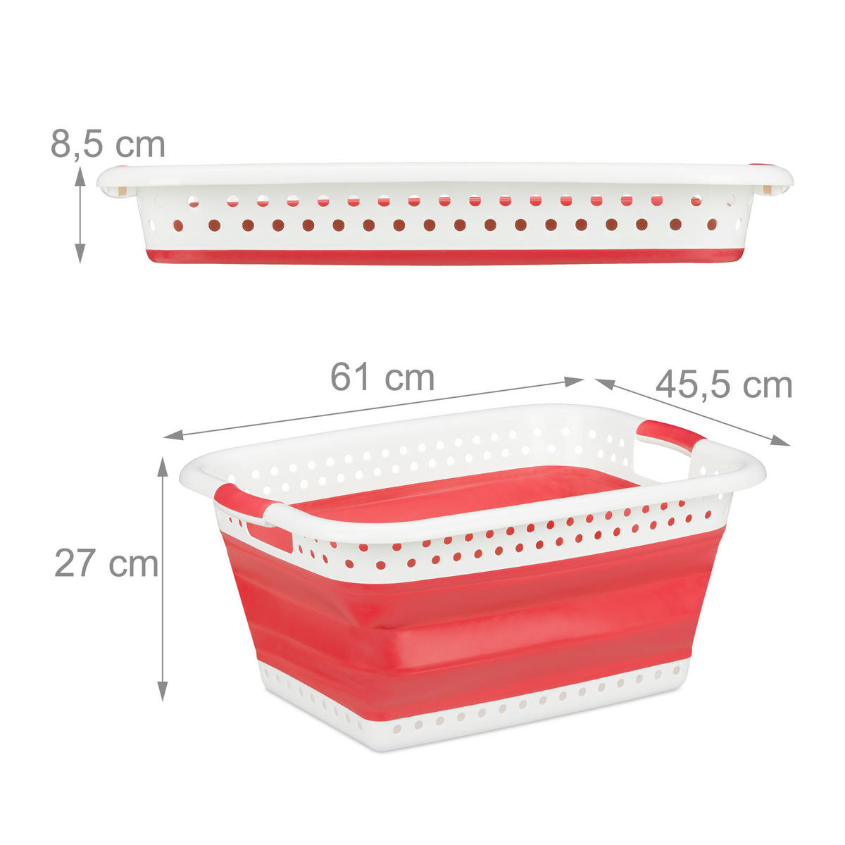 KÔŠ na prádlo - červená, plast (61/27/45.5cm) - Relaxdays