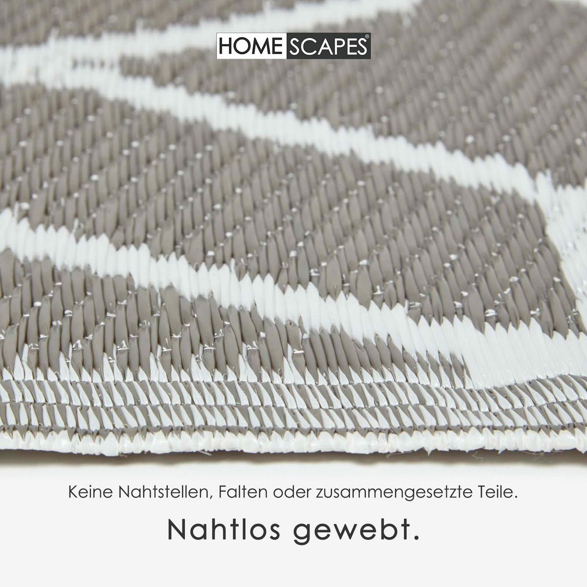 OUTDOORTEPPICH geometrisch gemustert 120/180 cm - Grau, Kunststoff (120/180cm) - Homescapes