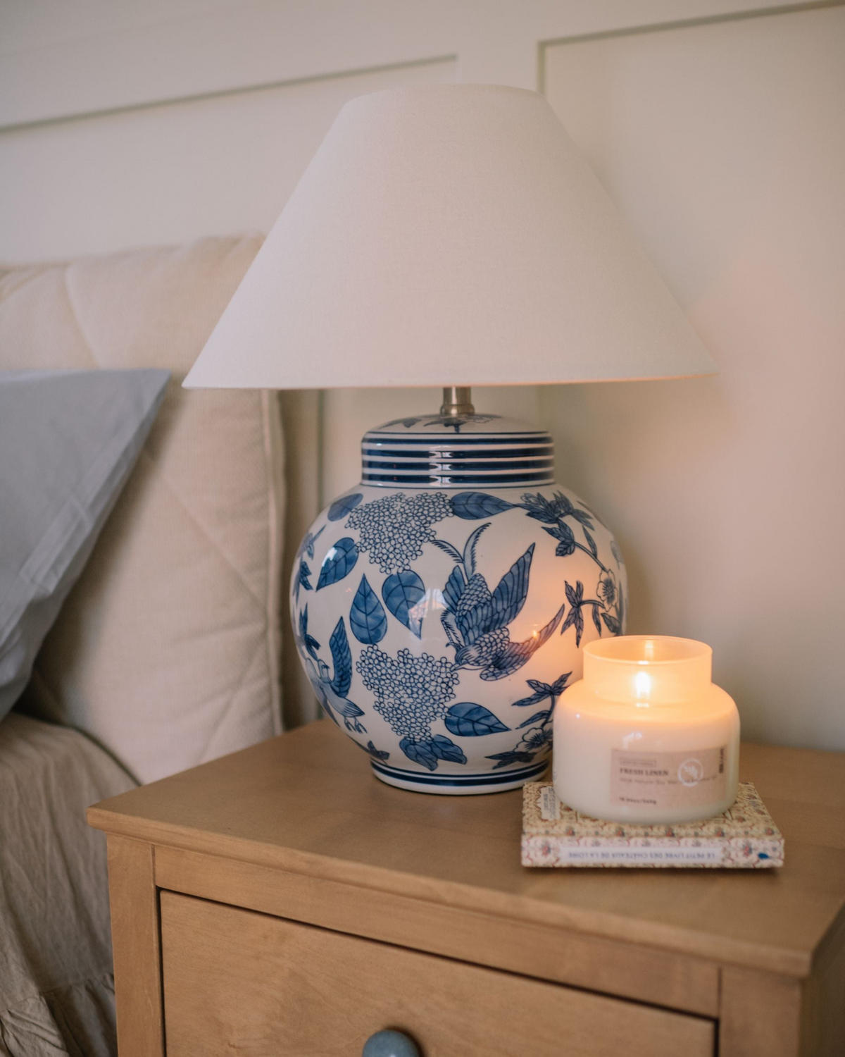 TISCHLAMPE Weiß Arunca - Blau/Weiß, Keramik (40/40/51cm) - Beliani