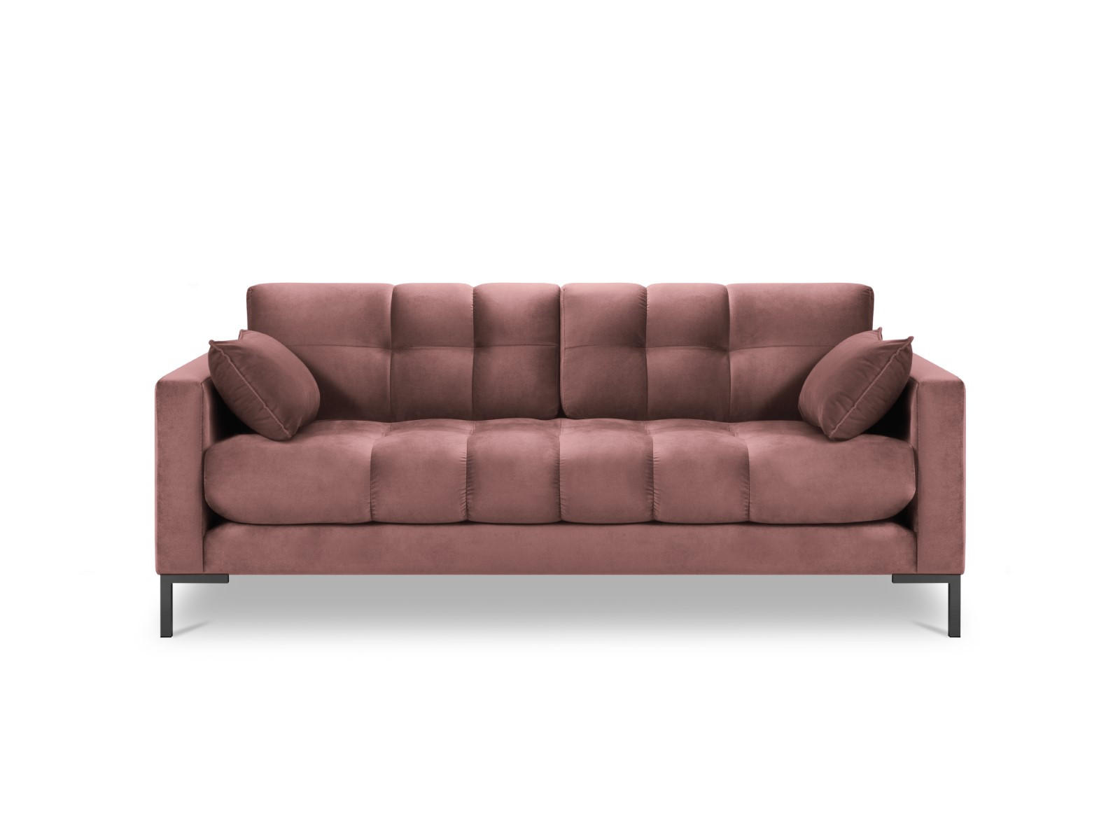 SOFA Mamaia aus Samt rosa 3 Sitzplätze - Pink, Textil (92/75/177cm) - Micadoni