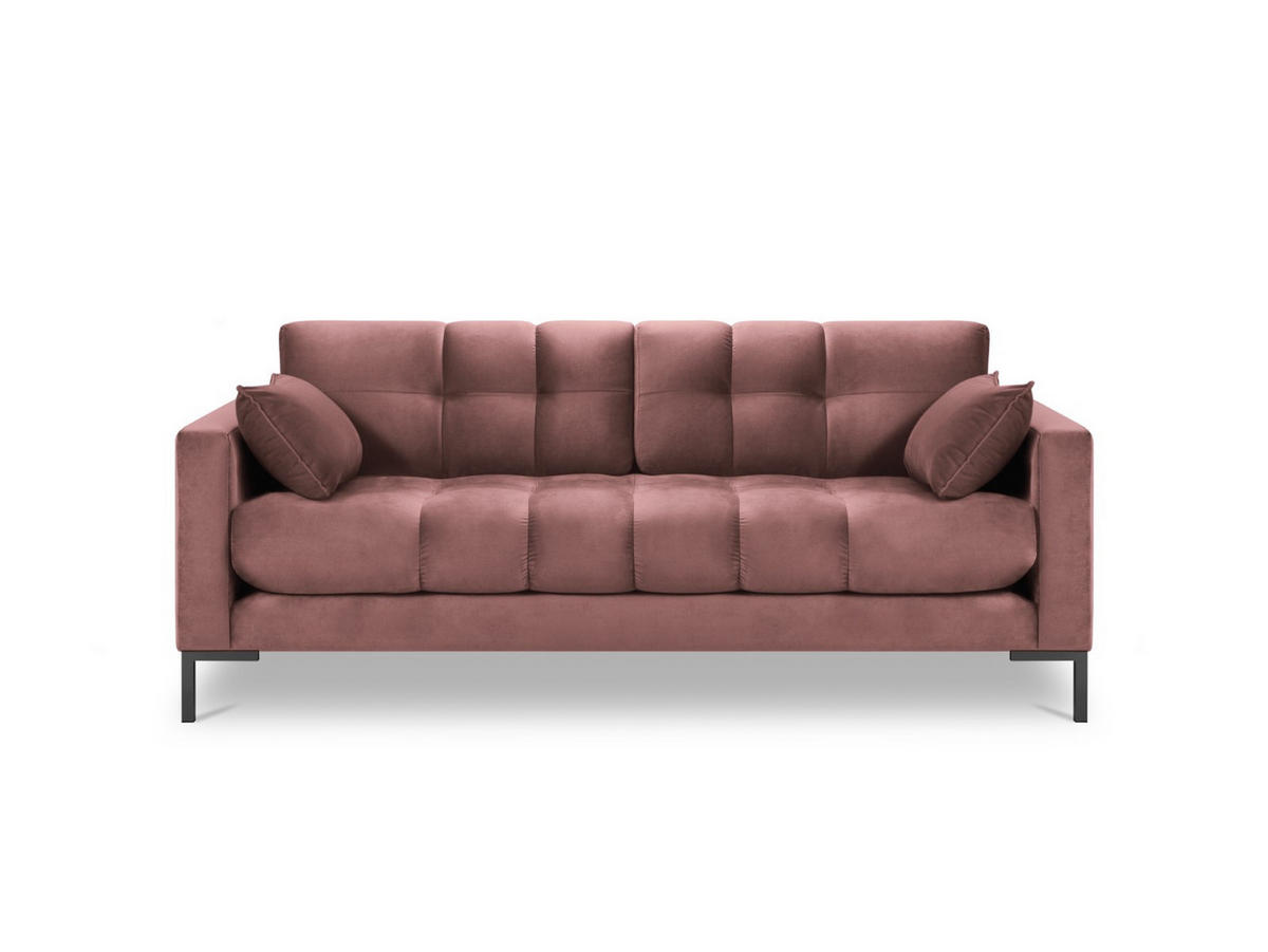SOFA Mamaia aus Samt rosa 3 Sitzplätze - Pink, Textil (92/75/177cm) - Micadoni