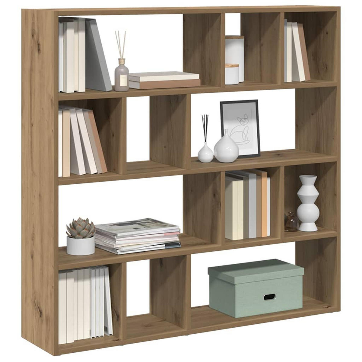 BÜCHERREGAL/RAUMTEILER Artisan-Eiche 105/24/102 Cm - Hellbraun, Holzwerkstoff (24/102/105cm) - vidaXL