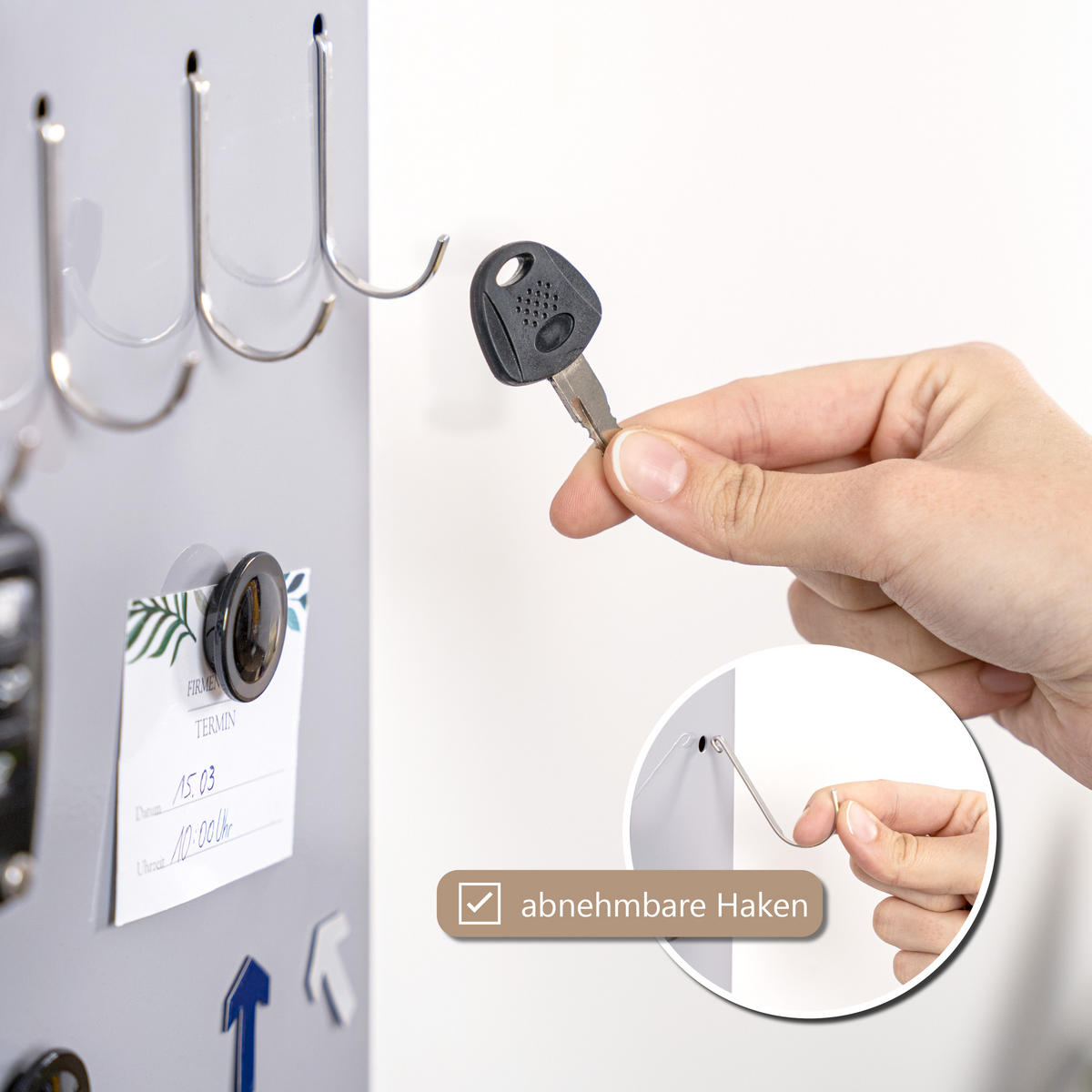 MAGNETTAFEL inkl. Zubehör, Metall grau - Grau, Metall (50/35/1.5cm) - bremermann