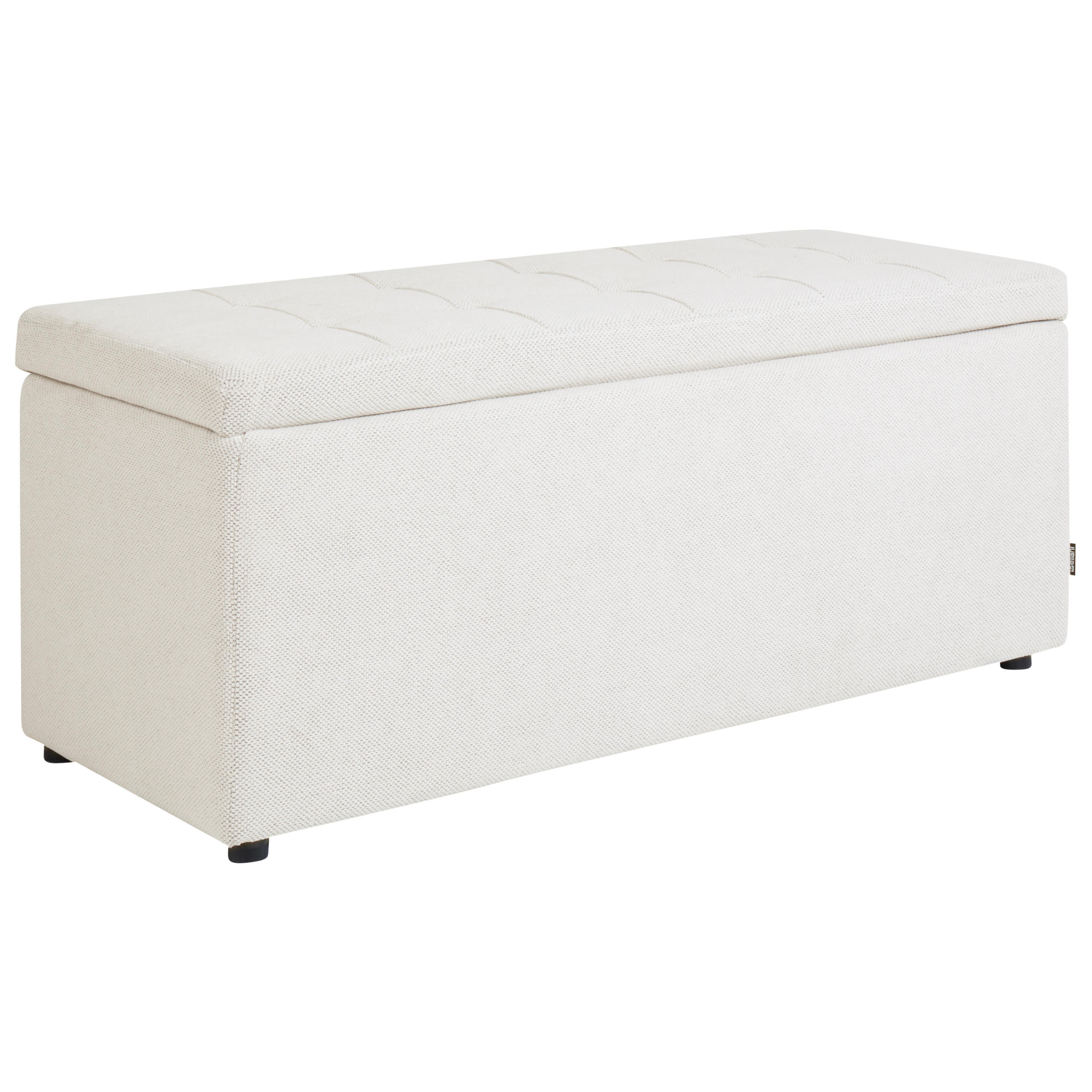 OTTOMANE mit Stauraum Stoff Cremeweiß Orem - Creme, Textil (100/42/40cm) - Beliani
