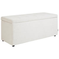 OTTOMANE mit Stauraum Stoff Cremeweiß Orem - Creme, Textil (100/42/40cm) - Beliani