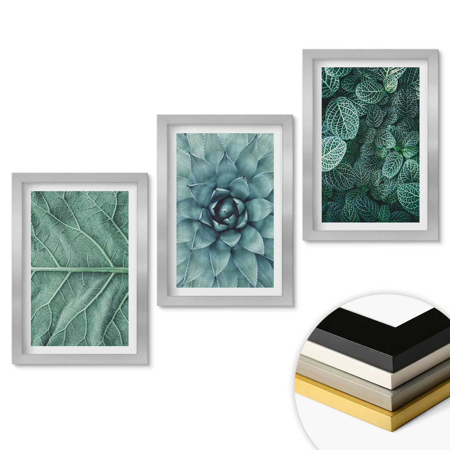 ArtPrintCave Wandbilder Silber 20x30 cm