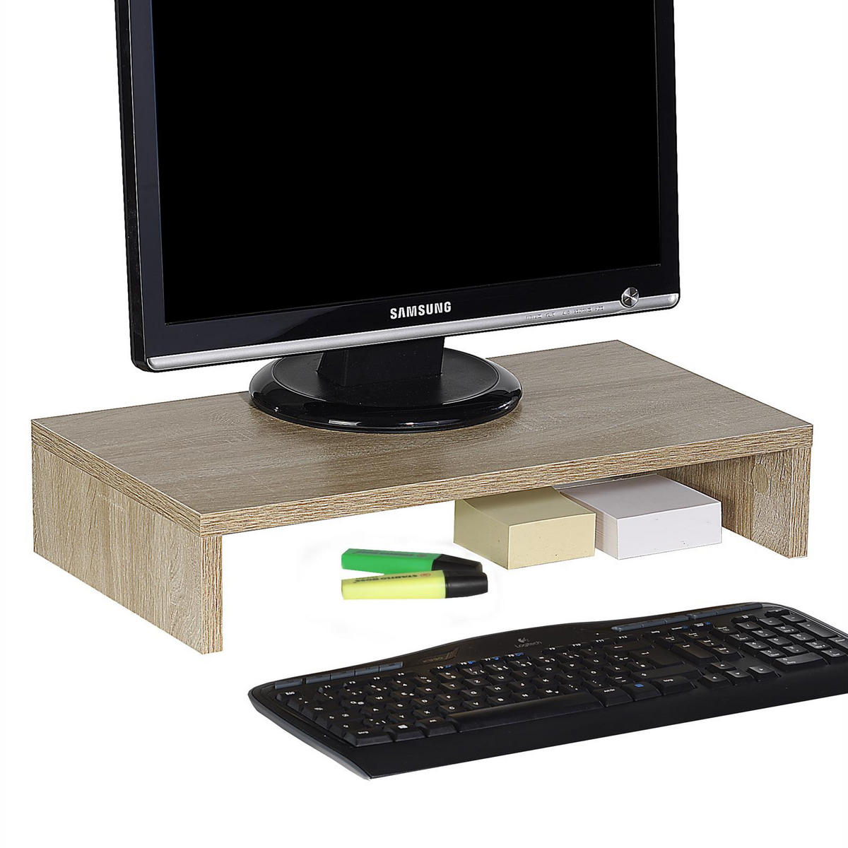 MONITORSTÄNDER MONITOR - Sonoma Eiche, Holzwerkstoff (27/50/10cm) - CARO-Möbel