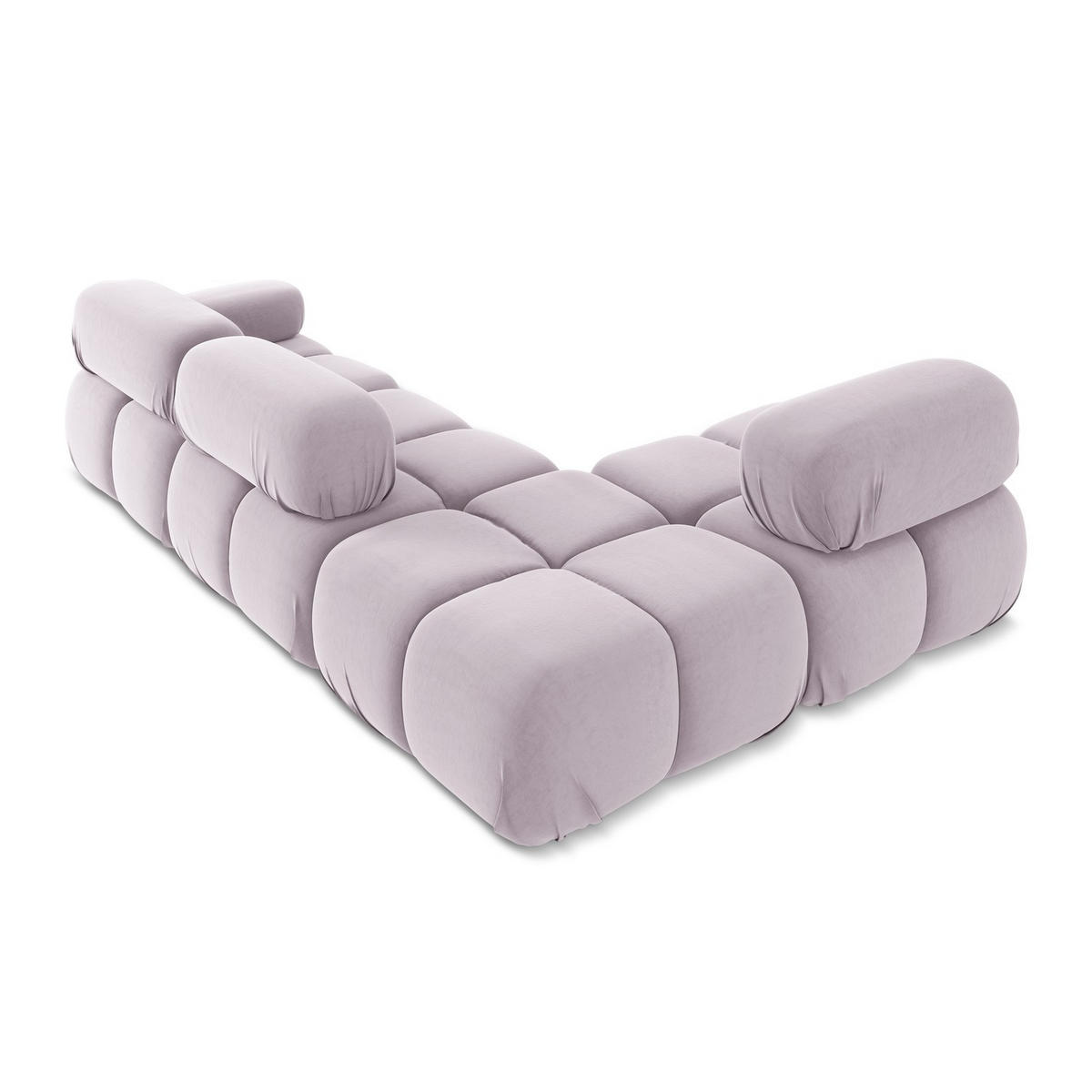 ECKSOFA Links Samt Stoff Violett - Lila/Flieder, Kunststoff/Textil (190/285cm) - LaMiaSofa