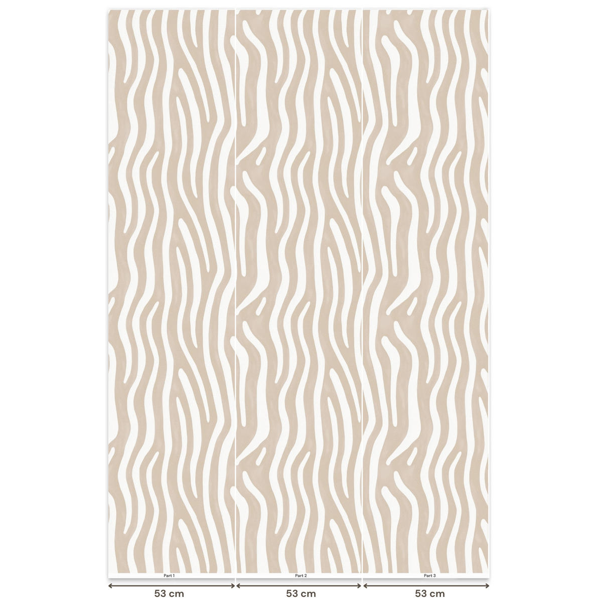 TAPETE - Abstrakt - Zebra - Beige - 160x240 cm - Beige, Papier (160/240cm) - OnlyWow