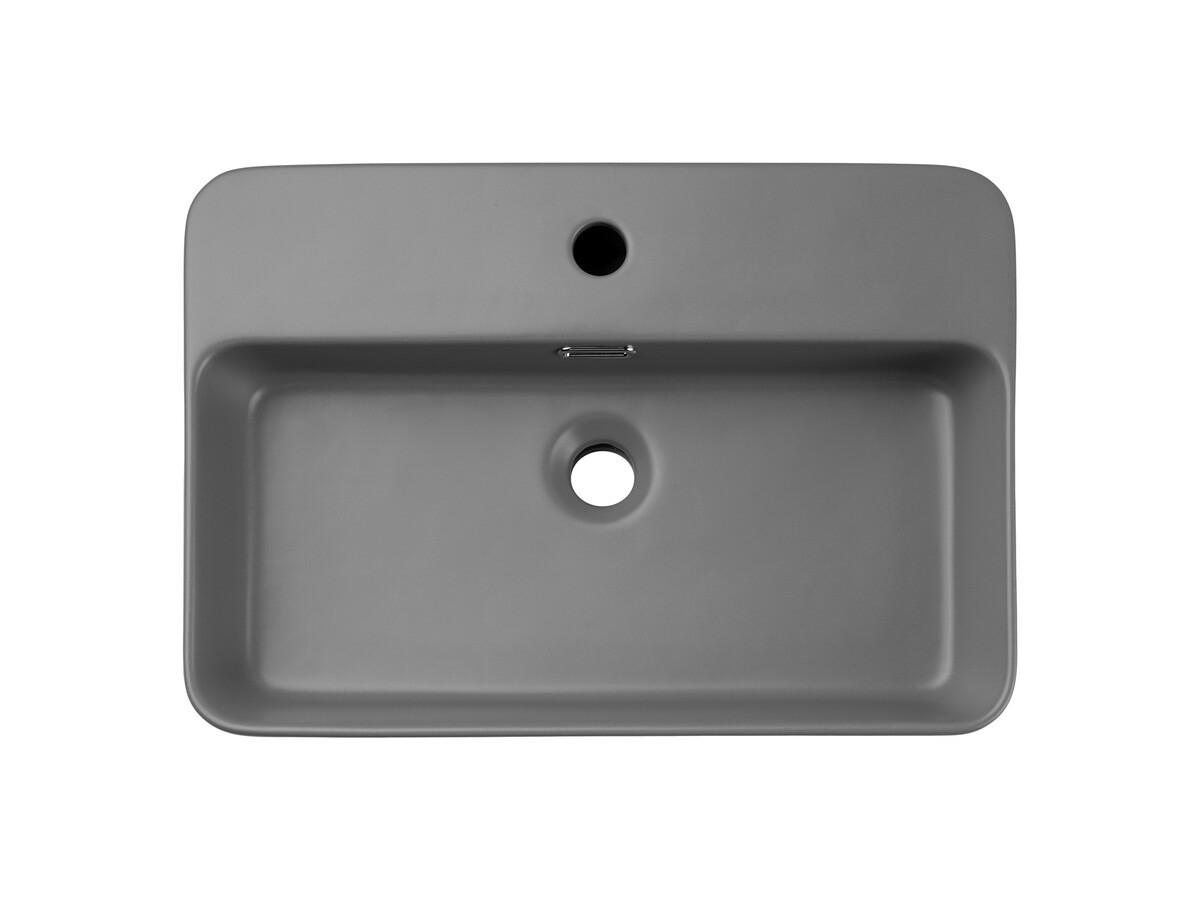 AUFSATZWASCHBECKEN 55 cm - TRUST 2 BM292 in Hellgrau/Matt - Grau, Keramik (55/12/38cm)