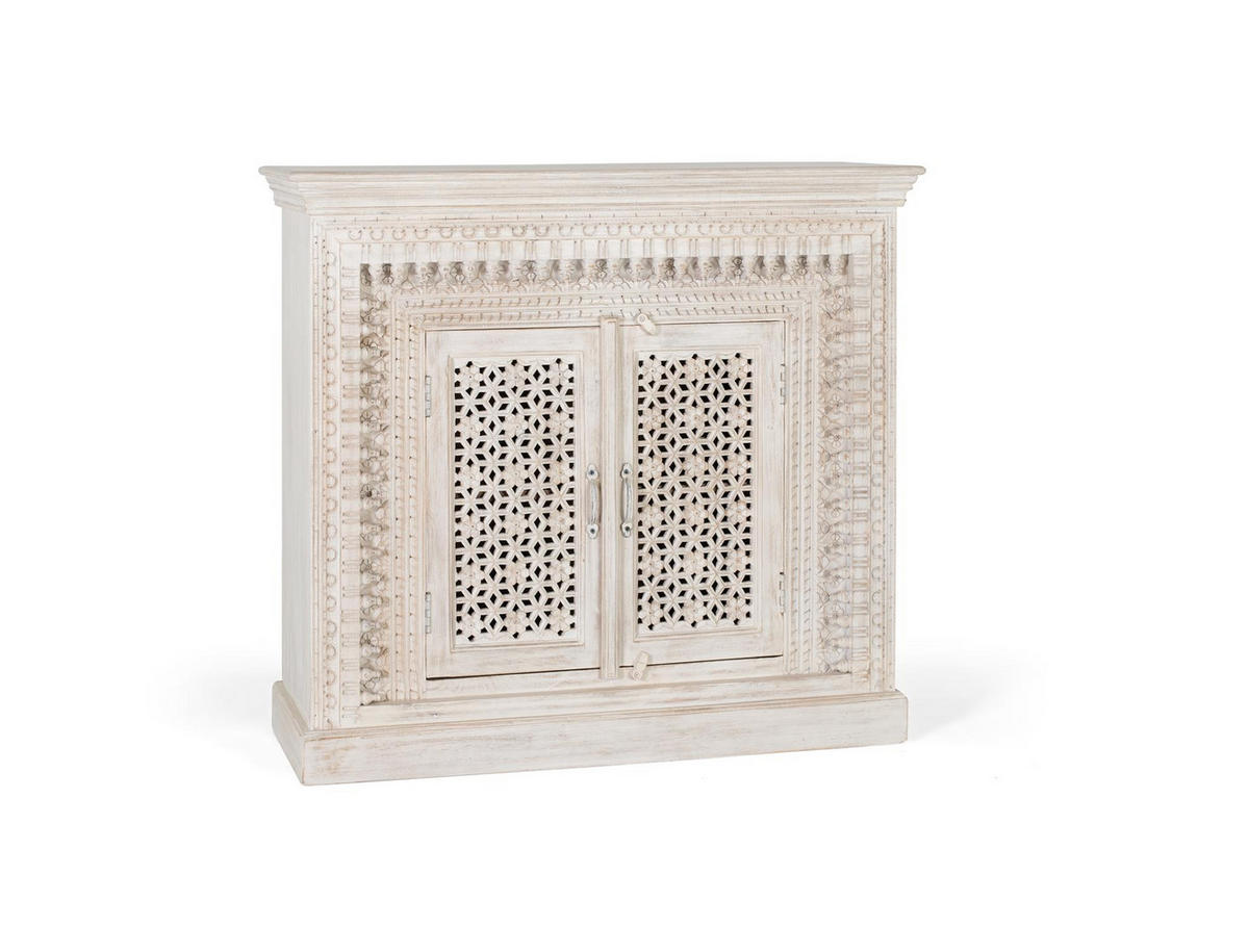 SIDEBOARD aus gealtertem weißem Mangoholz - Perlmutt, Holz (40/100/110cm) - Giner y Colomer