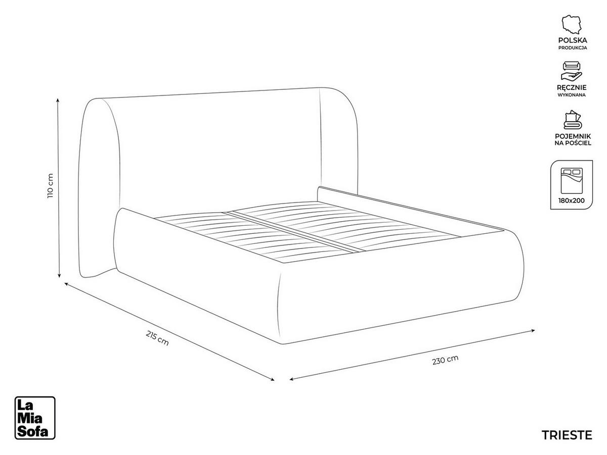 POLSTERBETT mit Bettkasten und Lattenrost 230x215 Grau - Schwarz/Graphitfarben, Kunststoff/Textil (180/200cm) - Makamii