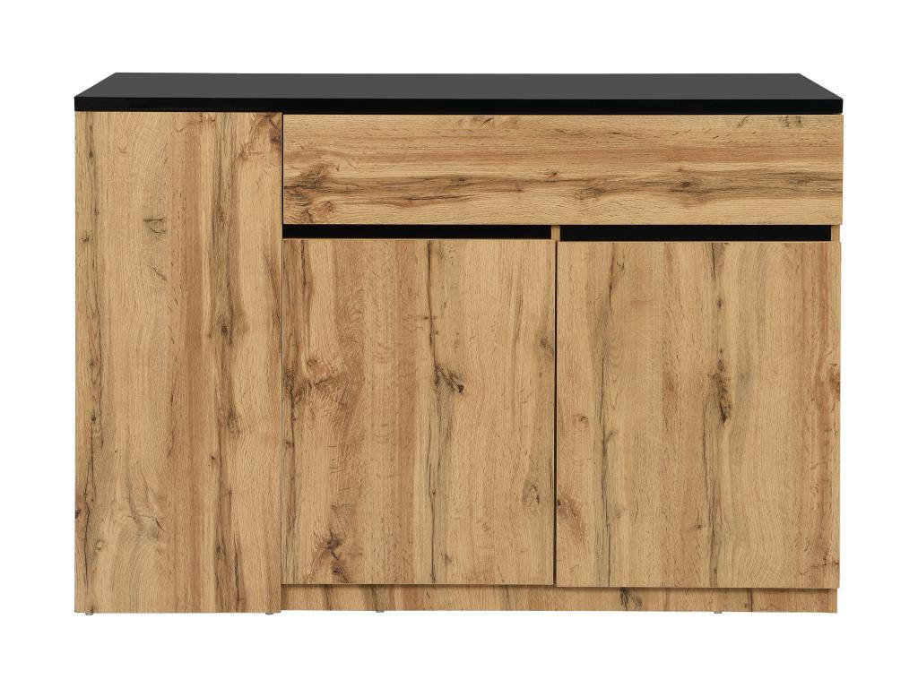 KÜCHENINSEL mit Stauraum - Schwarz & Naturfarben - MEILI - Schwarz, Holz (65/90/130cm) - Vente-Unique