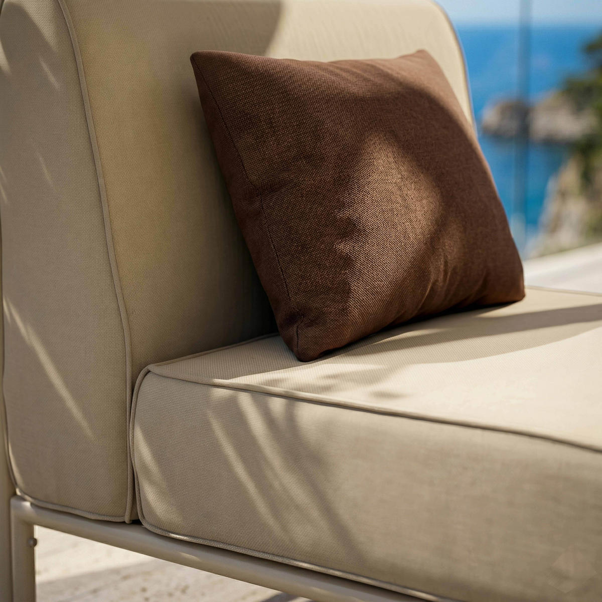 CHAISELONGUE, Beige - Beige, Textil (72/78/153cm) - Oviala