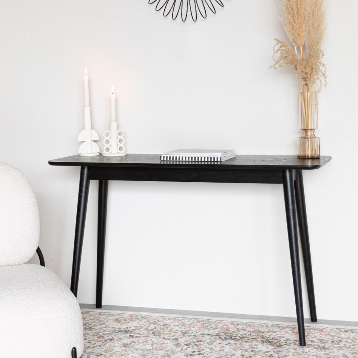 HOLZKONSOLE 120x40 cm - Fabio - color_black - Schwarz, Holz (120/40/75cm) - Drawer