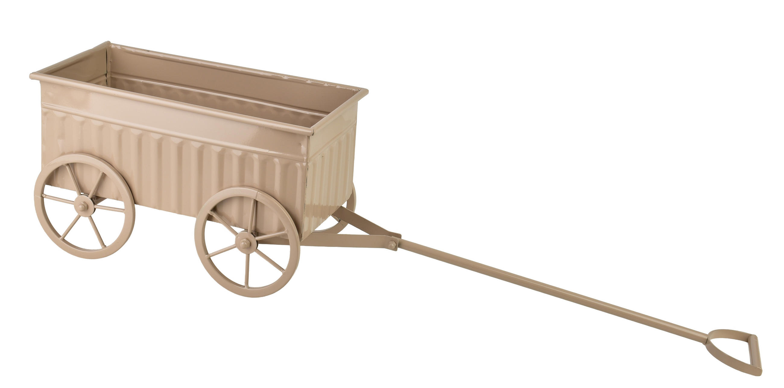 DEKORATÍVNY vozík Roger, béžový, 38/22/22 cm, kovový - béžová, kov (22/22/38cm) - Mondex