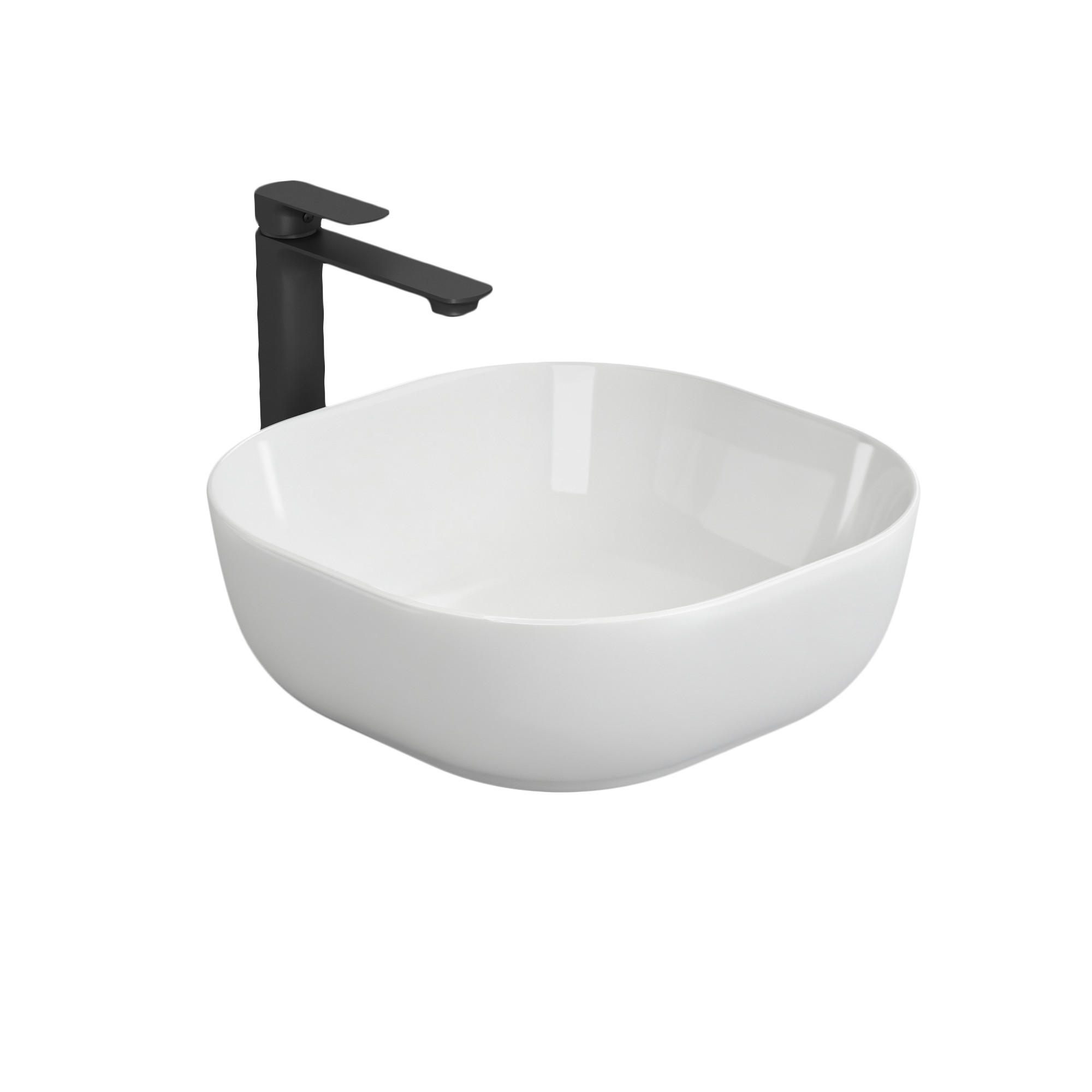 WASCHBECKEN Quadratisch R-Ecken Weiß 41,5 / 41,5 / 14,5 cm - Weiß, Keramik (41.5/14.5/41.5cm) - EMKE