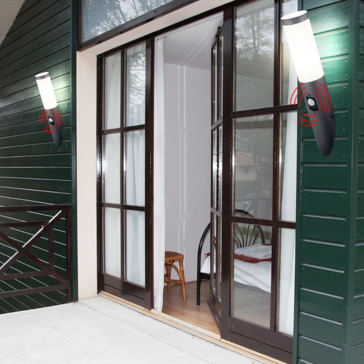 LED AUSSEN-WANDLEUCHTE Edelstahl Anthrazit - Anthrazit, Metall (8/41/17cm)