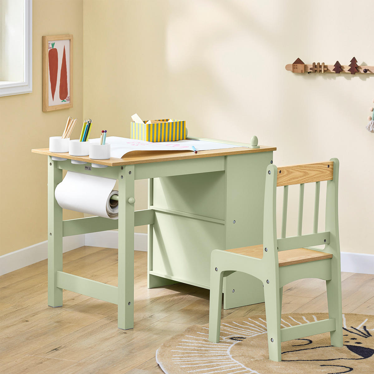KINDERSITZGRUPPE Grün - Grün, Holzwerkstoff (80/66/50cm) - SoBuy