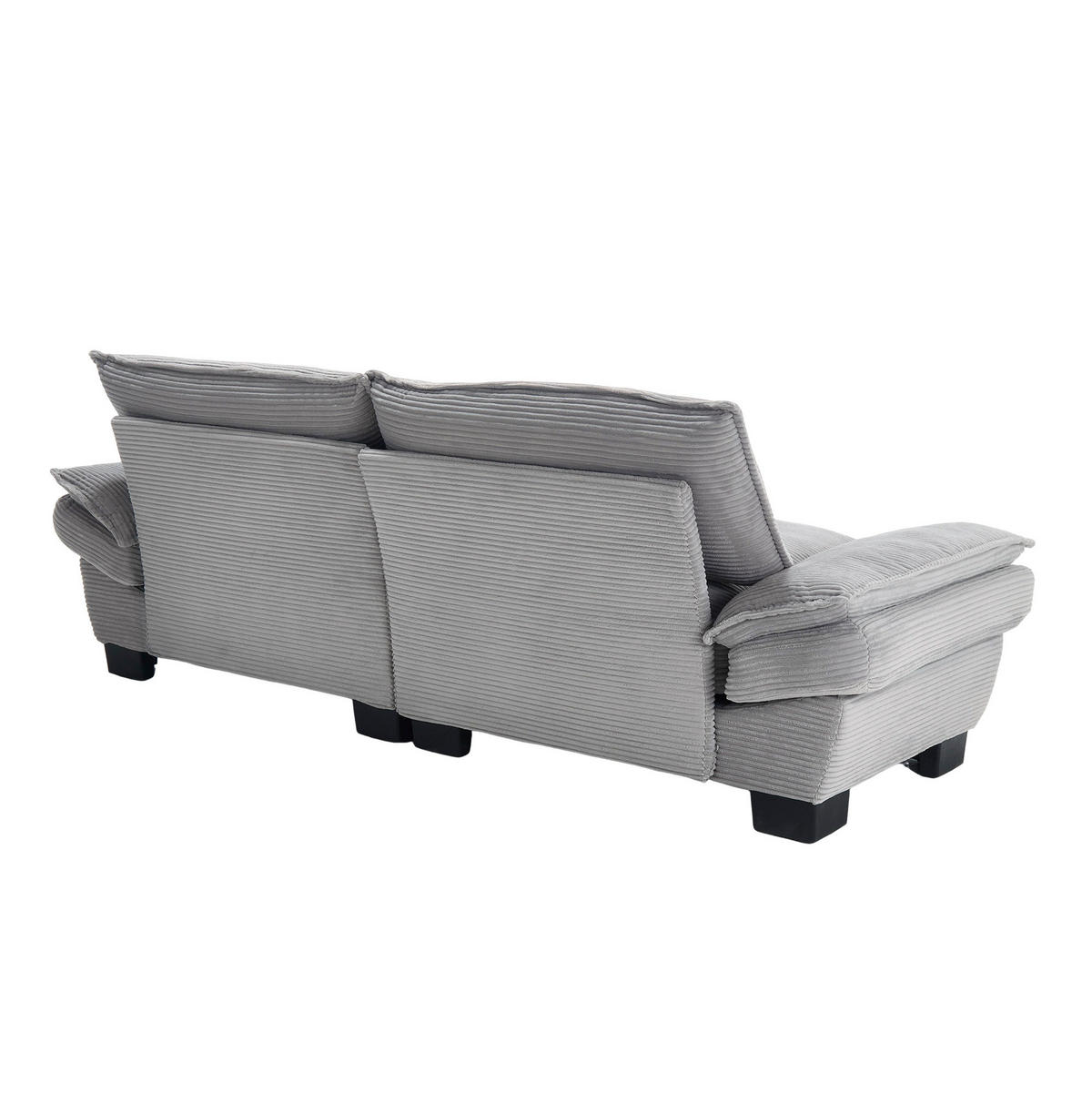 SOFA 2-Sitzer mit Kissen Samt Hellgrau 224/81/81 cm - Grau, Textil (224/81/81cm) - OKWISH