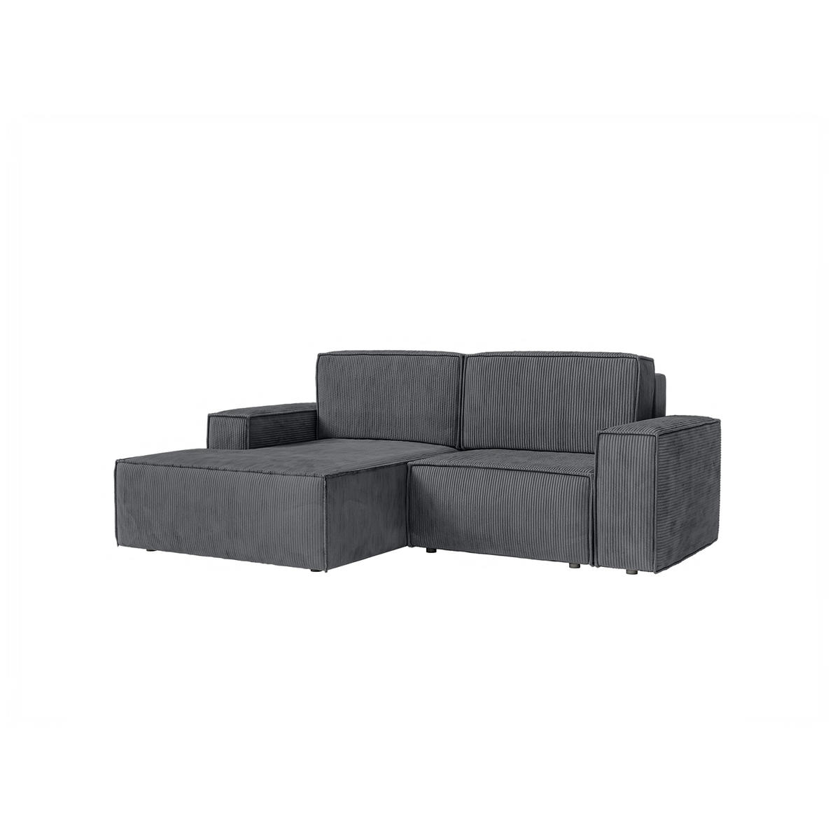 ECKSOFA KOKKO MINI mit Schlaffunktion, Anthrazit - Anthrazit, Textil (240/167cm) - Fedve