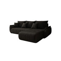 ECKSOFA Mit Schlaffunktion Und Bettkasten TOKYO, Stoff MONOLITH, Dunkelgrau, Rechts - Dunkelgrau, Holz (280/190cm) - Kaiser Möbel