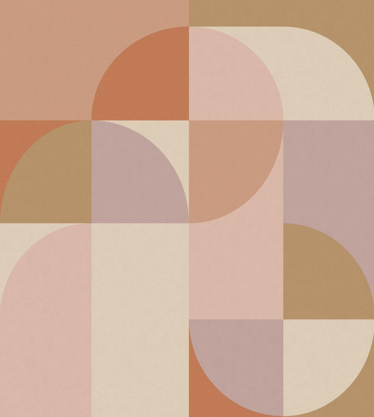 FOTOTAPETE Kreise im Bauhaus-Stil 250 x 279 cm - Pink, Papier (250/279cm) - ESTAhome