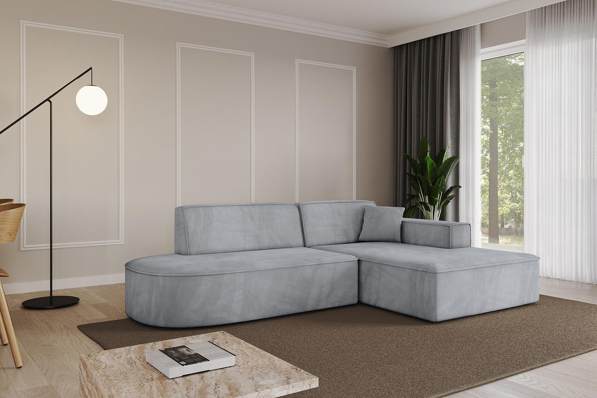 ECKSOFA Ottomane Rechts IREA-L1-v4 - 232x165x77 cm Grau - Titanfarben, Holzwerkstoff/Textil (232/165cm) - ALTDECOR