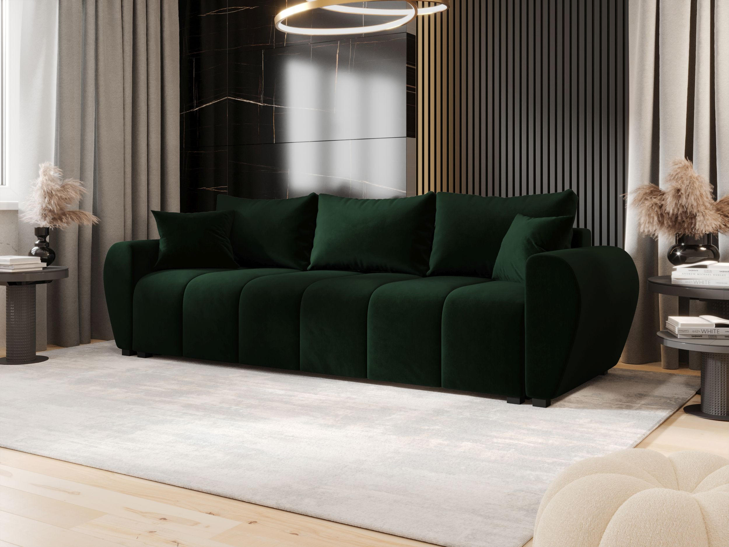 SOFA MOLISA mit Schlaffunktion ITAKA 10 mit Stauraum - Grün, Textil (86/82/246cm) - Bedante