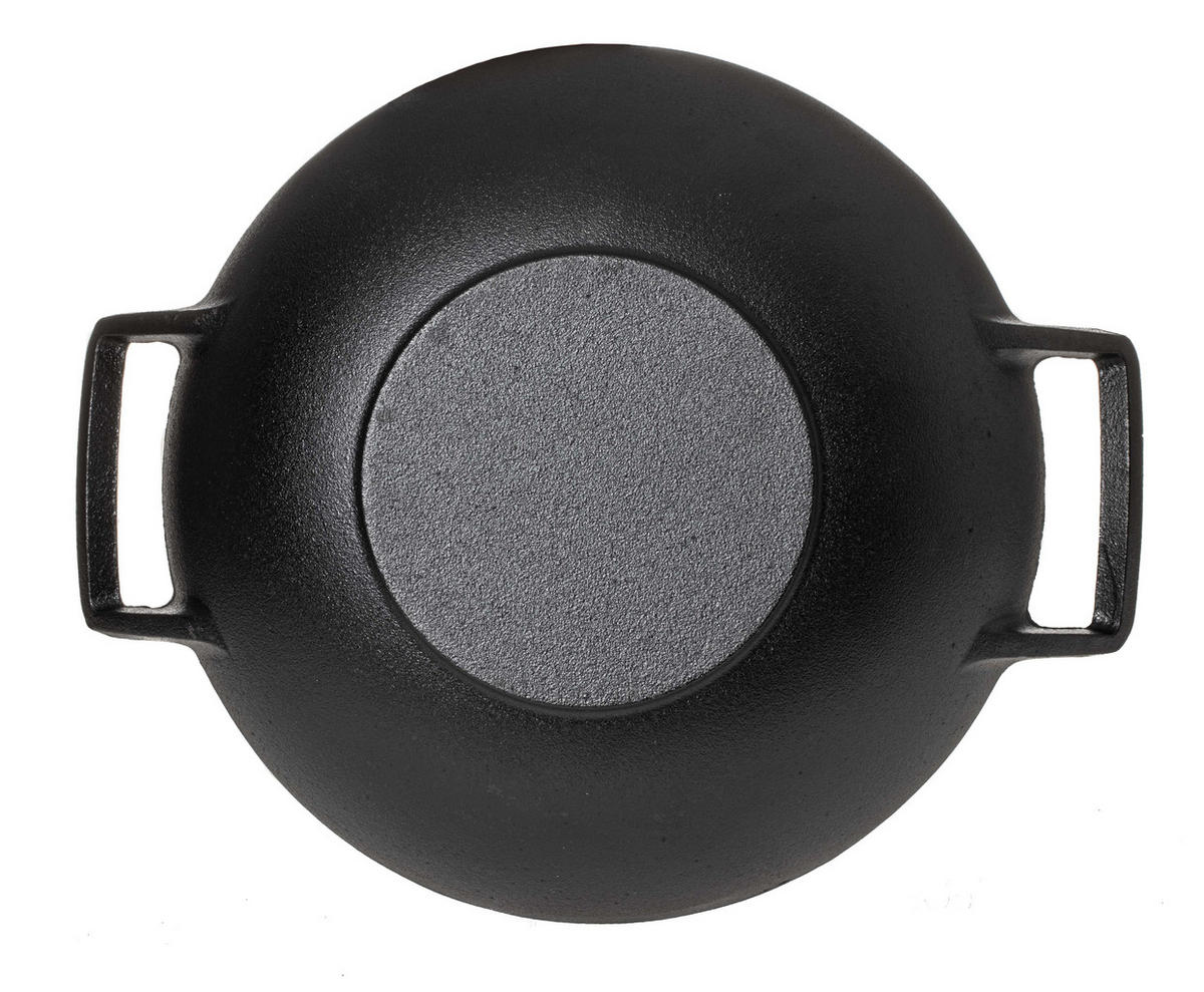 WOKPFANNE / Wadjan - Gusseisen - ø 32 cm - Ohne Antihaftbeschichtung - Schwarz, Keramik (32cm)