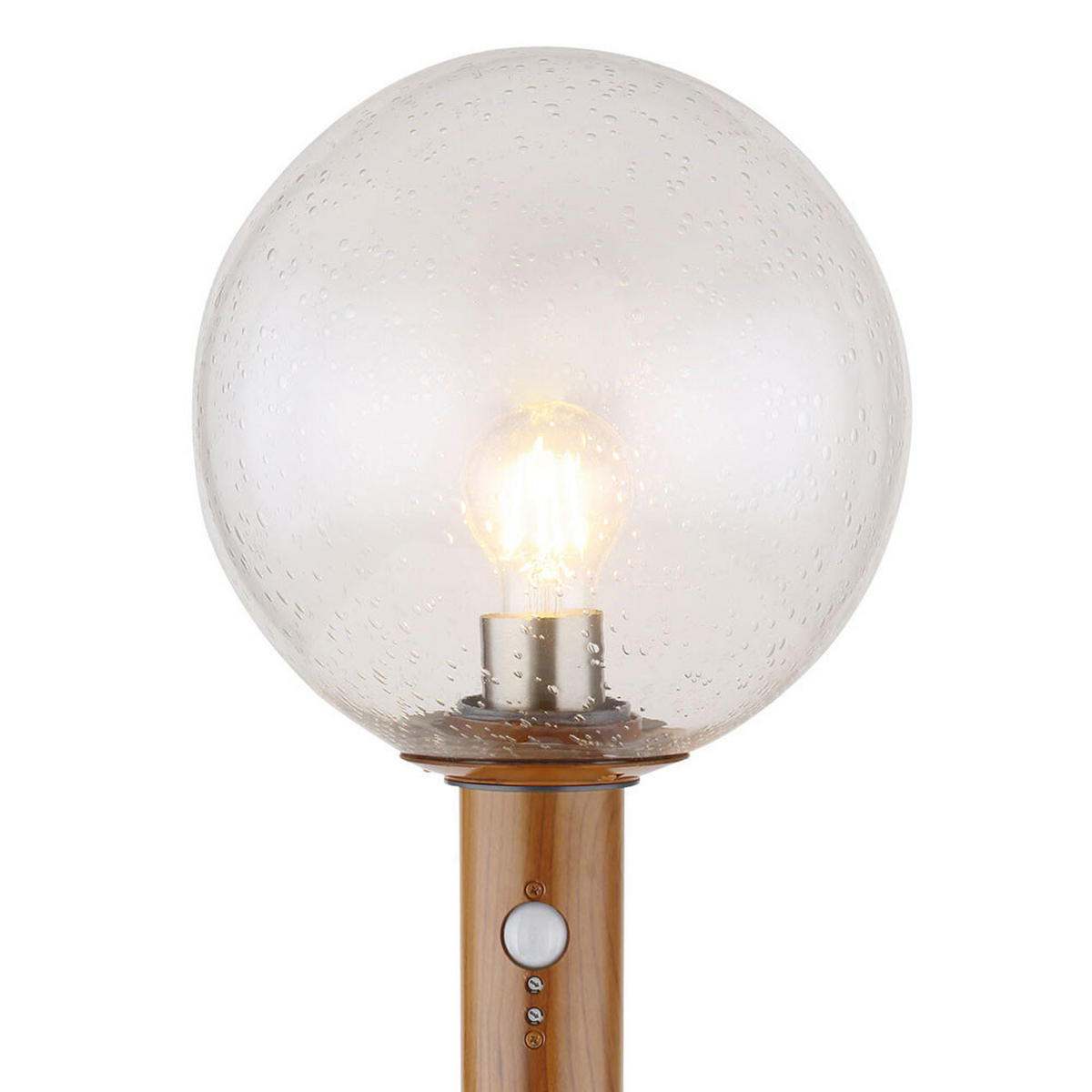 LED STEHLEUCHTE Holzoptik Braun - Braun, Glas (25/25/100cm) - Globo Lighting