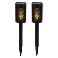 LED AUSSENLEUCHTE Solarfackel Schwarz Kunststoff 2er Set - Schwarz, Kunststoff (6.6/6.6/30cm)