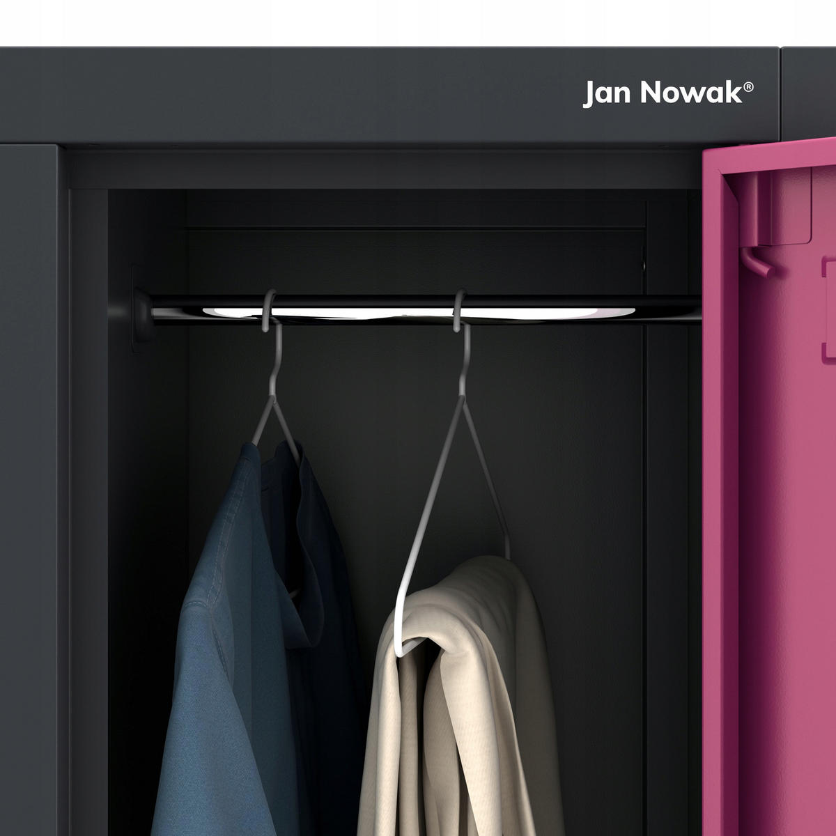 SCHLIESSFACHSCHRANK IGOR - Violett, Metall (90/185/45cm) - Jan Nowak