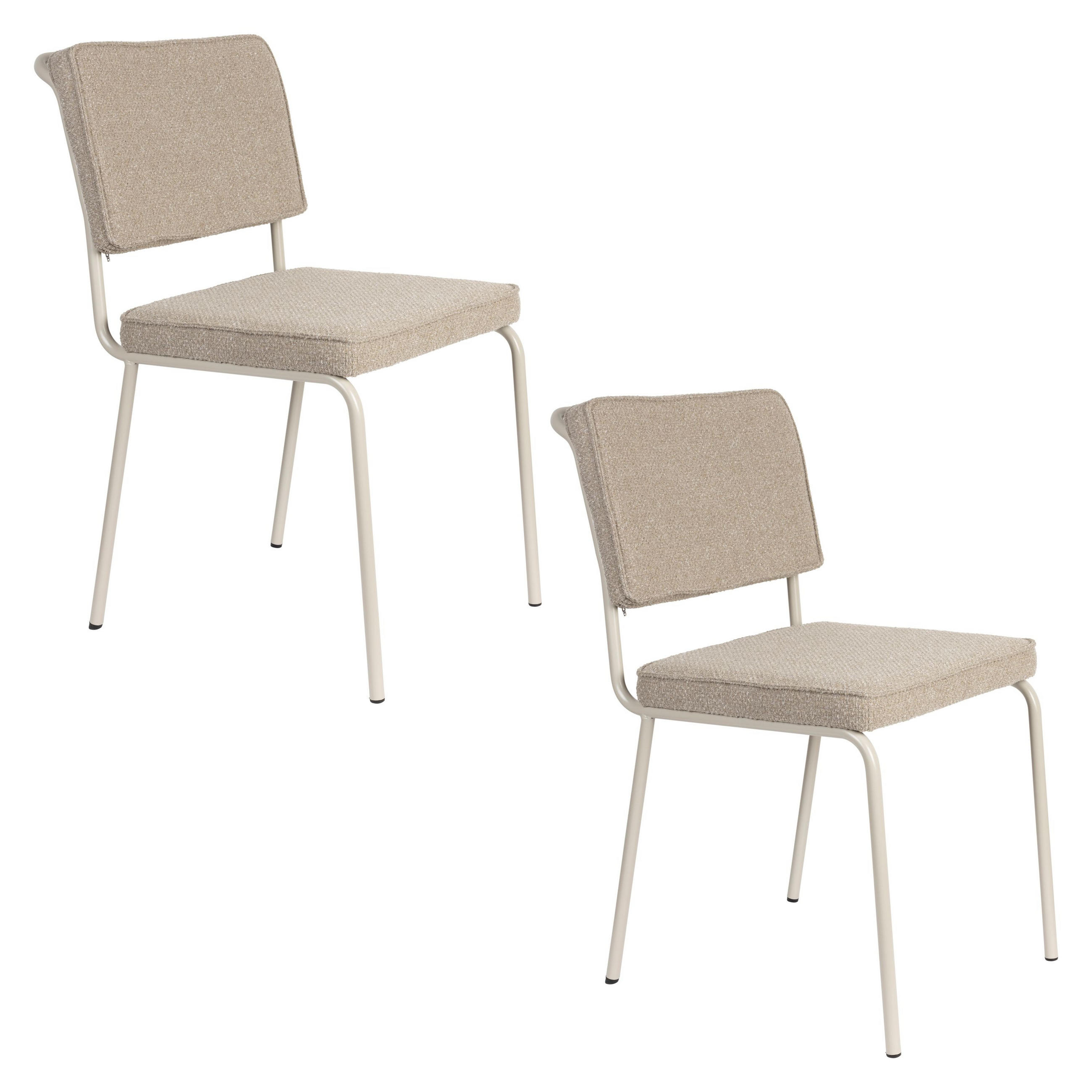 ESSZIMMERSTUHL Buddy Beige - 2 er Set - Beige, Textil (48/85/57cm) - Zuiver