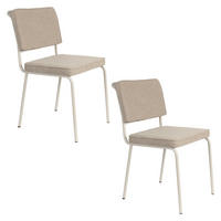 ESSZIMMERSTUHL Buddy Beige - 2 er Set - Beige, Textil (48/85/57cm) - Zuiver