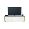 TV-BOARD Elena, Lowboard mit Push-to-Open, Made in Germany, Moderner Fernsehschrank, Eiche Evoke/Weiß matt (152,5 x 43 x 37 cm) - Weiß, Holzwerkstoff (152.5/43/37cm) - InnoFurn