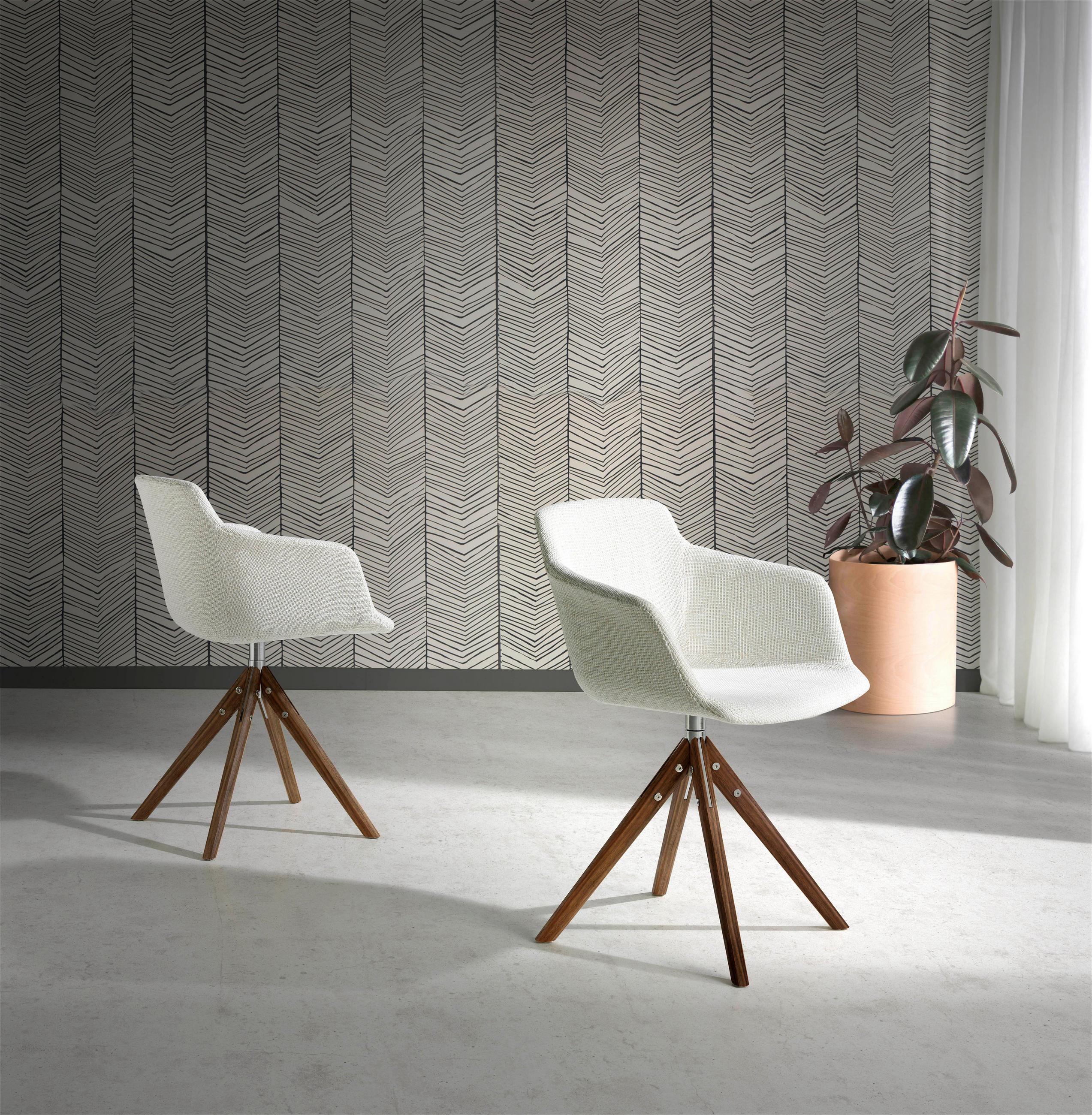 STUHL Drehstuhl Stoff beige 58/54/81 cm - Beige, Textil (58/81/54cm) - ANGEL CERDA