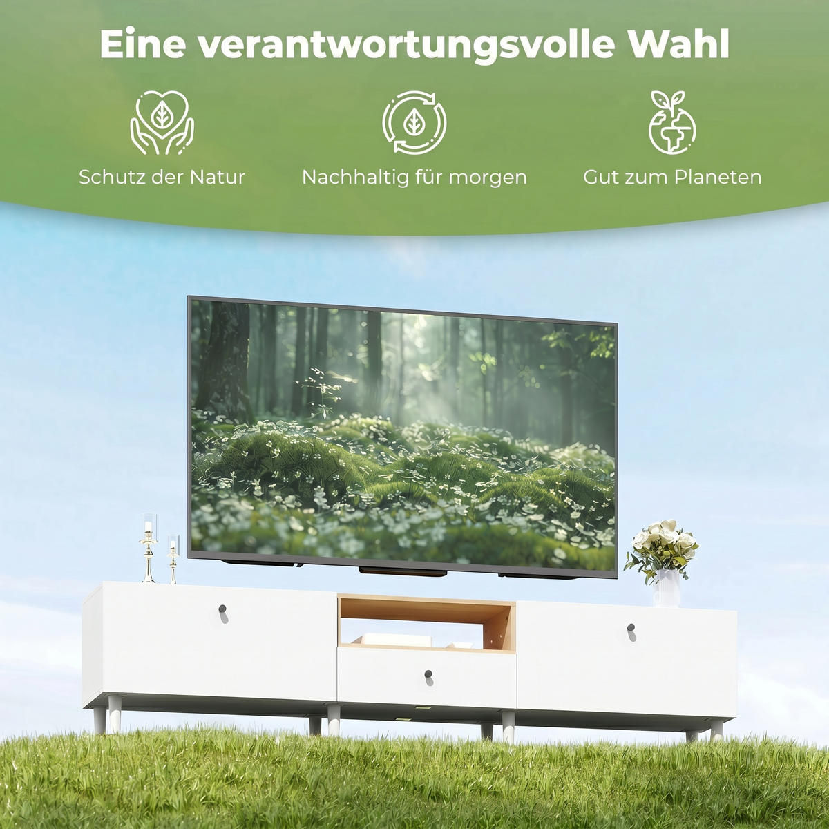 TV-MÖBEL Multicolor 1 Stück - Multicolor, Holzwerkstoff (200/45/35cm) - GiPP