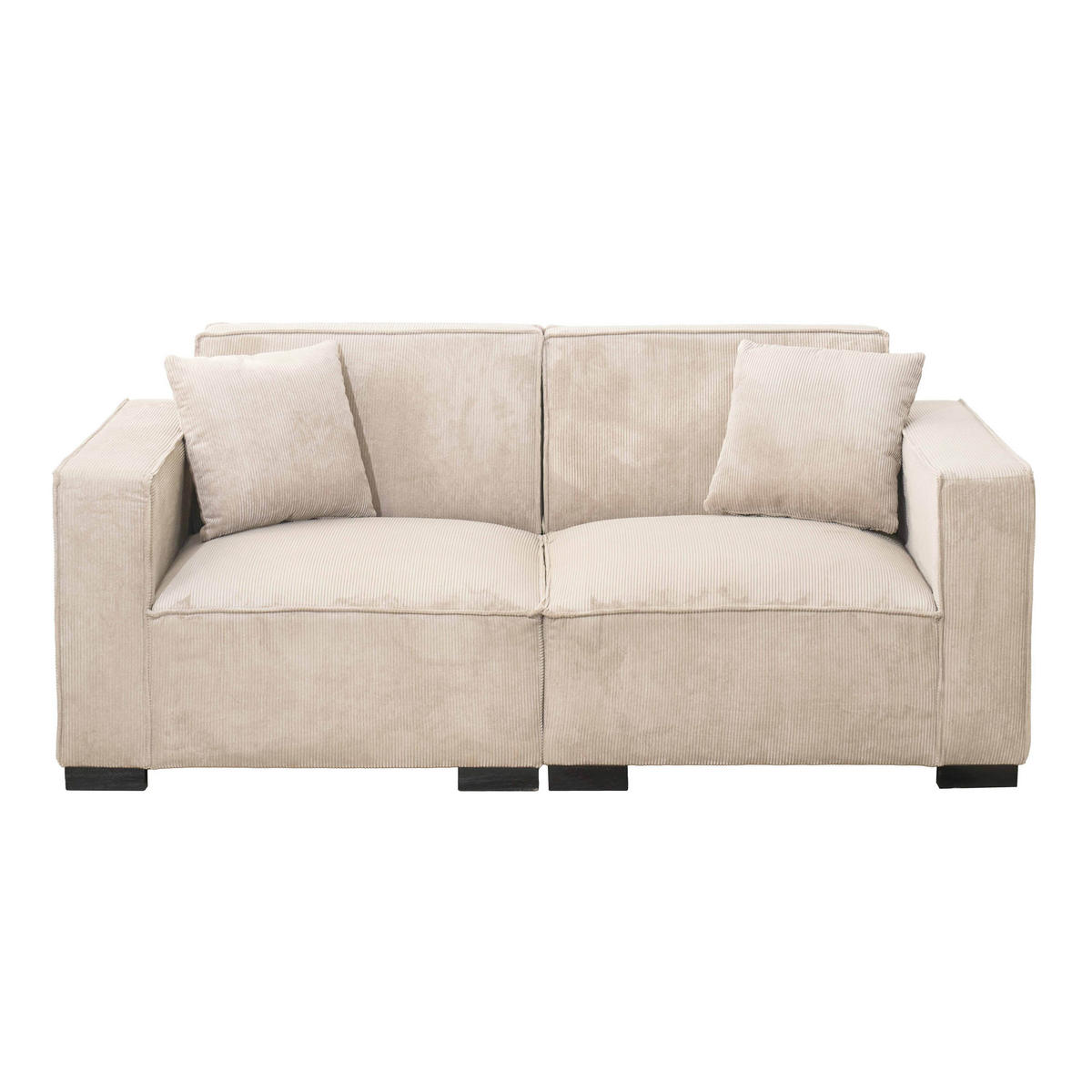 SOFA 2-Stizer, Weiß - Weiß, Textil (90/76/180cm) - Oviala