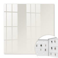 SCHLÜSSELBOX Weiß 30x30 cm – Türöffnung nach rechts - Modisches Grau - Grau, Metall (30/30/5cm) - TULUP