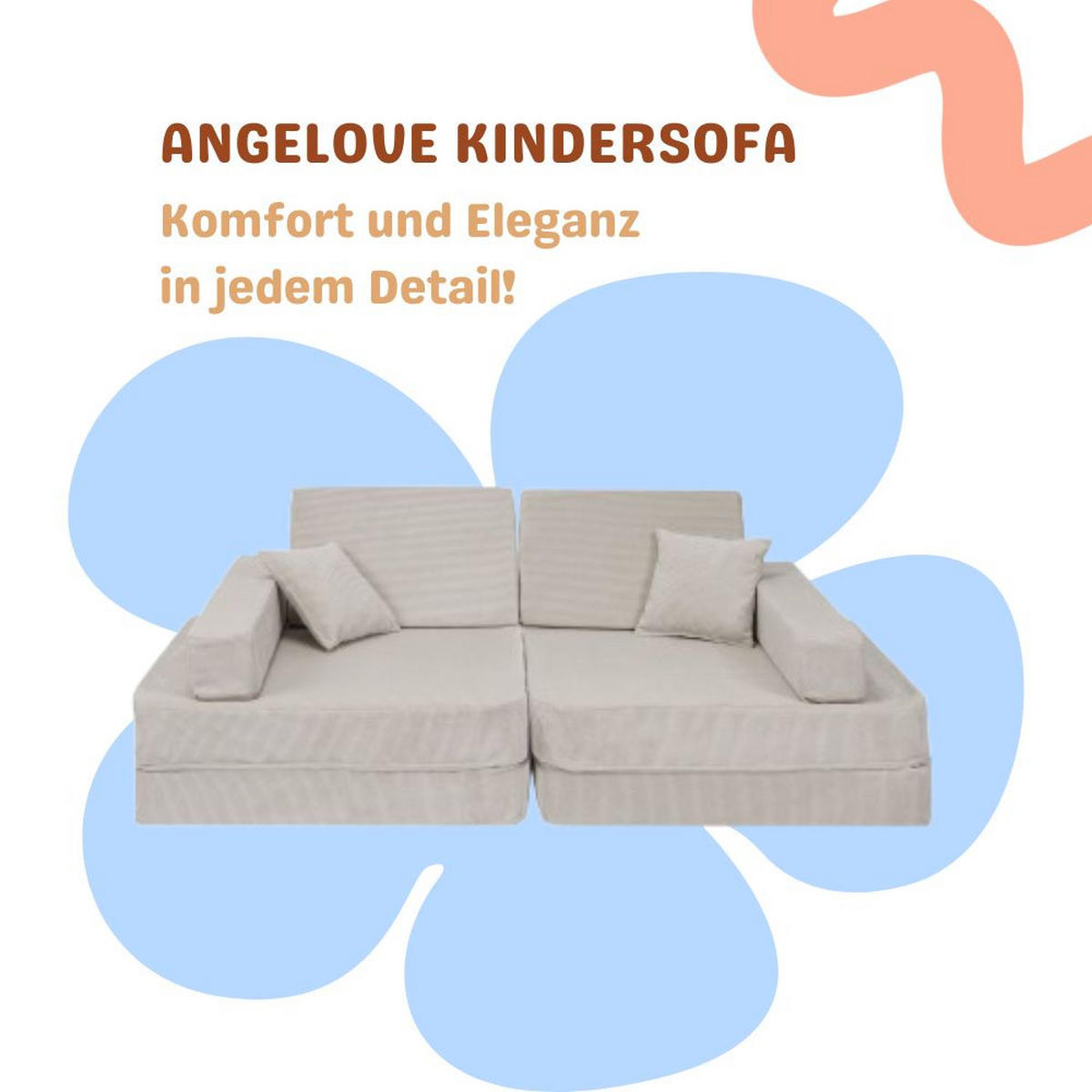 KINDERSOFA, Angelove, Cordsamt, Grau - Grau, Textil (160/24/80cm) - MeowBaby