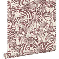 TAPETE Zebras 50 x 900 cm - Rot, Papier (50/0.1cm) - ESTAhome