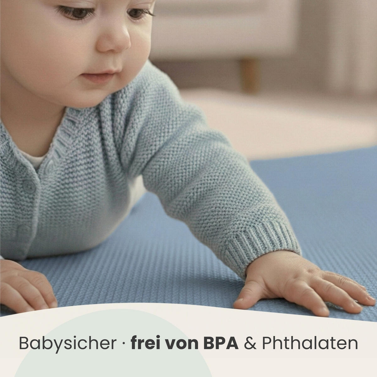 SPIELMATTE ab Null - 180/90/1 cm Puzzlematte mit Rand Blaugrau - Grau, Kunststoff (30/30cm) - Littletom