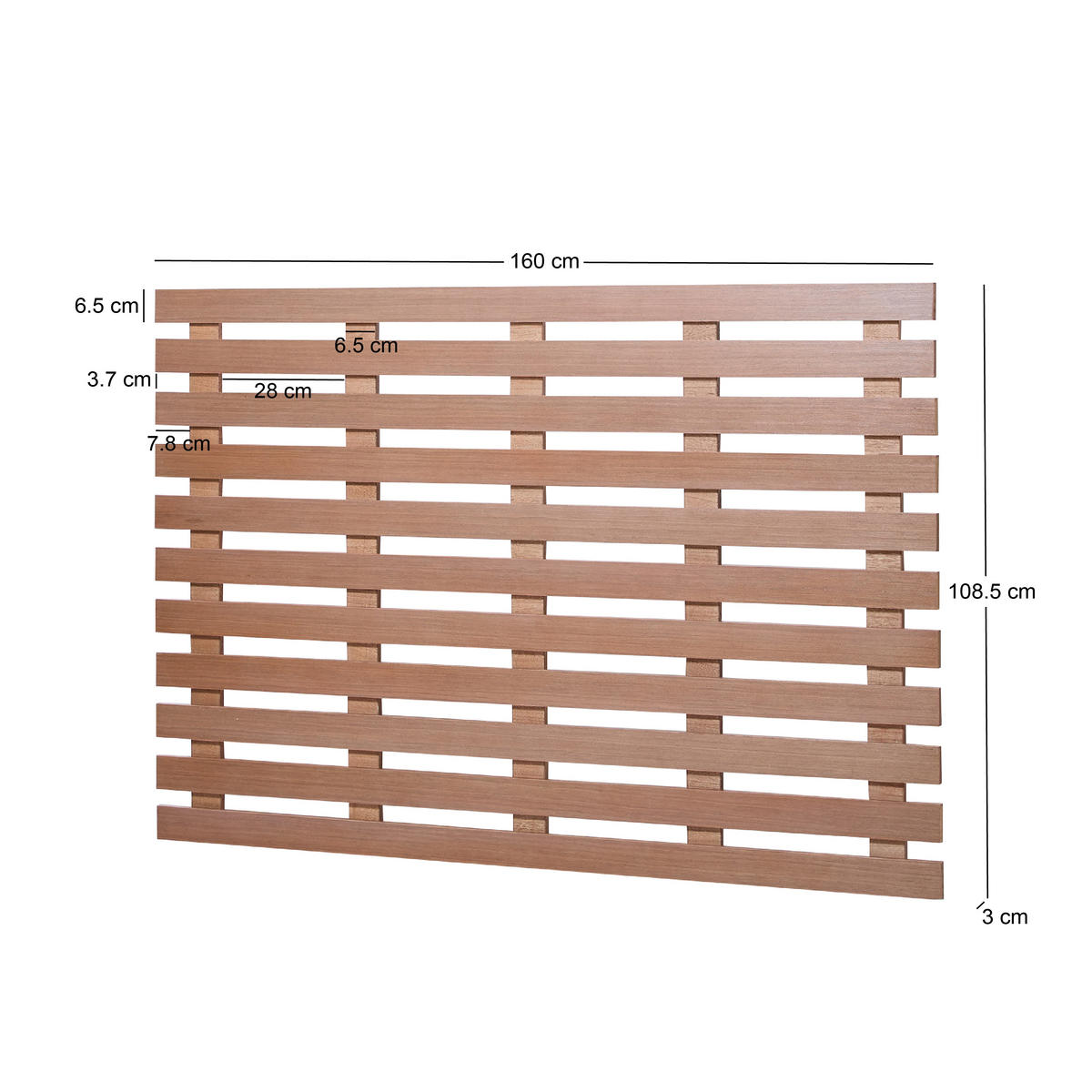 BETTKOPFTEIL Rechteckig Braun 160 cm - Braun, Holz (160/108.5/3.5cm) - Nordlys
