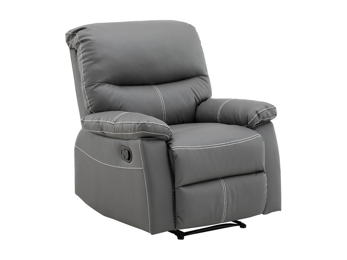 RELAXSESSEL - 1 -Sitzer - Kunstleder - grau - CANBY - Grau, Leder (79/95/90cm) - Vente-Unique