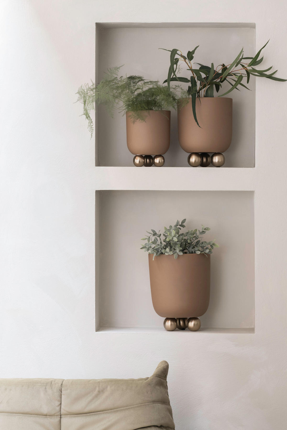 BLUMENTOPF Estilo Braun Ø26/32 cm - Braun, Metall (32cm) - Present Time