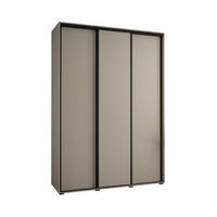 SCHWEBETÜRENSCHRANK 235,2/170/60 3-türig - Kaschmir/Schwarz, Holz/Metall (170/235.2/60cm) - MÖBEL KRYSPOL