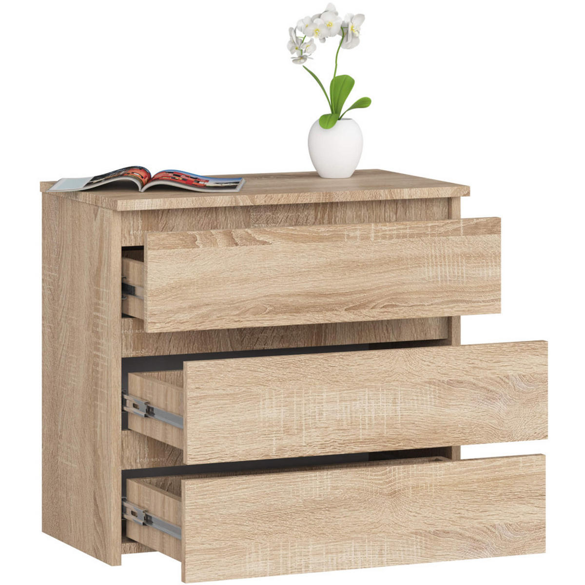 KOMMODE Eiche Sonoma 57/60/35 - Sonoma Eiche, Holzwerkstoff (60/57/35cm) - RAUMHIRSCH FURNITURE