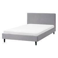 BETT mit Lattenrost 120/200 cm Grau Fitou - Braun/Grau, Textil (120/200cm) - Beliani